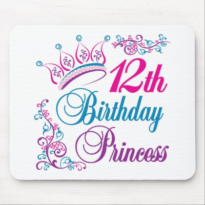 12th Birthday Princess Mouse Mats by BirthdayObsessions