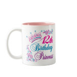 12th Birthday Princess Coffee Mugs