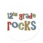 12th Grade Rocks Twelfth Round Stickers