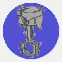 1313032011 Piston Inverso (Biker) Round Sticker