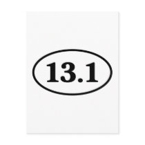 13.1 Half Marathon Runner Oval Post Card
