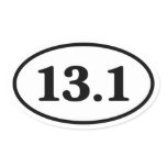 13.1 Half Marathon Runner Oval Stickers