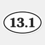 13.1 Half Marathon Runner Oval Stickers