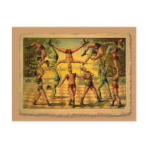 13 Acrobats Old Circus Poster on Tshirts Post Card
