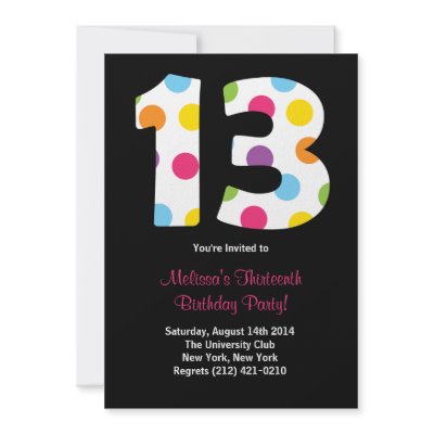 13 Birthday Party Invitation by eventfulcards