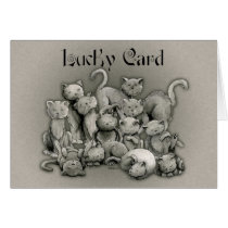 13 Black Cats Lucky Card