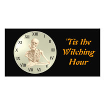 13 Hour Skeleton Clock Photo Card