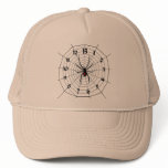 13 Hour Spiderweb Clock Ivory Background Trucker Hat