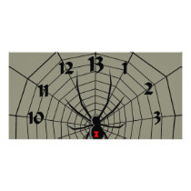 13 Hour Spiderweb Clock Photo Greeting Card
