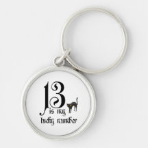 13 is my lucky number+black cat keychains