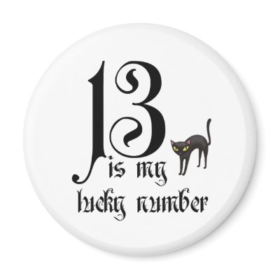 13 is my lucky number+black cat by avisnoelledesigns