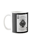 13 of Spades: Poker Card: Coffee Mug: Black Jack