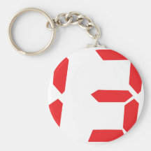 13 thirteen  red alarm clock digital number key chain
