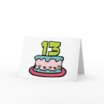 13 Year Old Birthday Cake Greeting Card