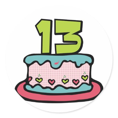 13 Year Old Birthday Cake Sticker by Birthday_Bash