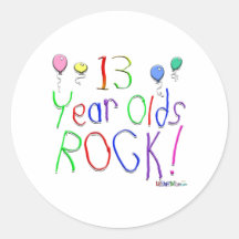 13 Year Olds Rock! Sticker