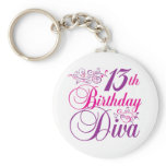 13th Birthday Diva Key Chains