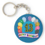 13th Birthday Gifts with Assorted Balloons Design Keychains