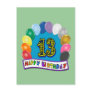 13th Birthday Gifts with Assorted Balloons Design Postcards