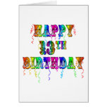 13th Birthday Gifts with Circus Balloon Font Greeting Card