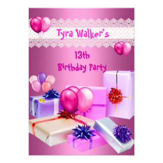 Girls 13th Birthday Party Invitations, 800 Girls 13th Birthday Party Invites & Announcements ... Girls 13th Birthday Party Invitations, 800 Girls 13th Birthday Party Invites & Announcements ...