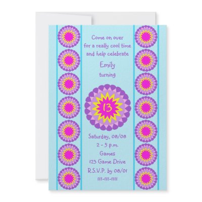 13th Birthday Party Invitation -- Cool Blue 13 by henishouseofpaper