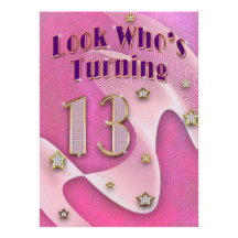 13th Birthday Party Invitation - Glitz