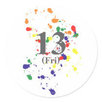 13th Friday Round Stickers