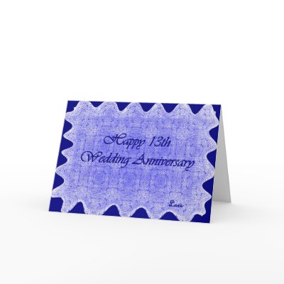 13th Wedding Anniversary Greeting Card by TheStampStore