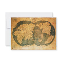 1418 Chinese World Map by Gavin Menzies Personalized Invitation