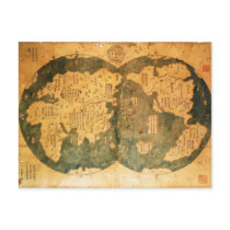 1418 Chinese World Map by Gavin Menzies Postcard