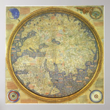 1460 The Fra Mauro Inverted World Map Posters