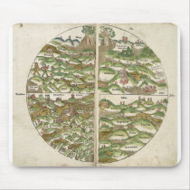 1475 Oldest Known Woodcut World Map Mousepad