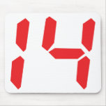 14 fourteen  red alarm clock digital number mousepads