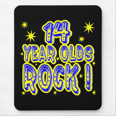 14 Year Olds Rock! (Blue) Mousepad by TShirtDotCom