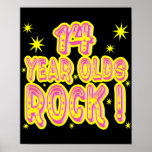 14 Year Olds Rock! (Pink) Poster Print