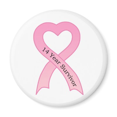 14 Year Survivor Pink Ribbon Magnet by pinkribbonshirts