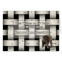 14th Wedding Anniversary Greeting Card