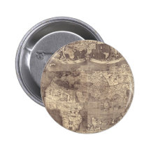 1507 Martin Waldseemuller World Map Pinback Buttons