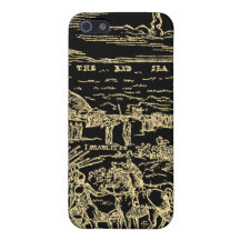 1560 Geneva Bible Red Sea (Gold on Black) iPhone 5 Cases