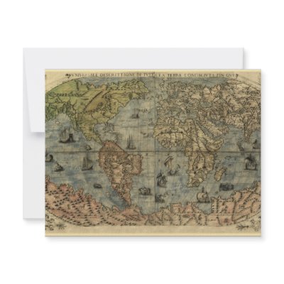 1565 Ferando Berteli Antique World Map by ZephyrusBooks
