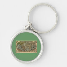 1565 Ferando Berteli (Fernando Bertelli) World Map Keychains