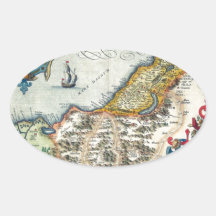 1570 Palestinae Hondius - Vintage Map Stickers