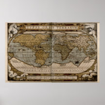 1570 World Map Print