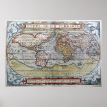 1572 World Map Print