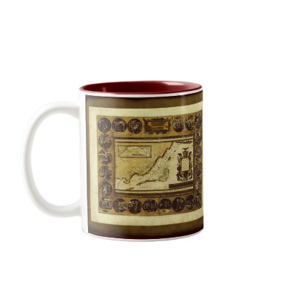 1586 Patriarch Abraham Antique Map Series Mug by RavenSpiritPrints