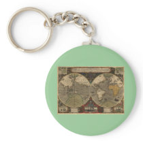 1595 Vintage World Map by Jodocus Hondius