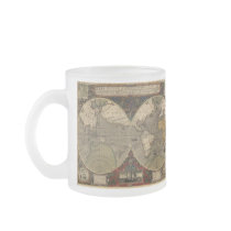1595 Vintage World Map by Jodocus Hondius Mugs