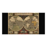 1595 Vintage World Map by Jodocus Hondius Photo Cards