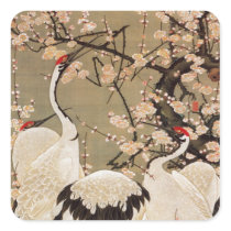 15. 梅花群鶴図, 若冲 Plum Blossoms & Cranes, Jakuchū Sticker